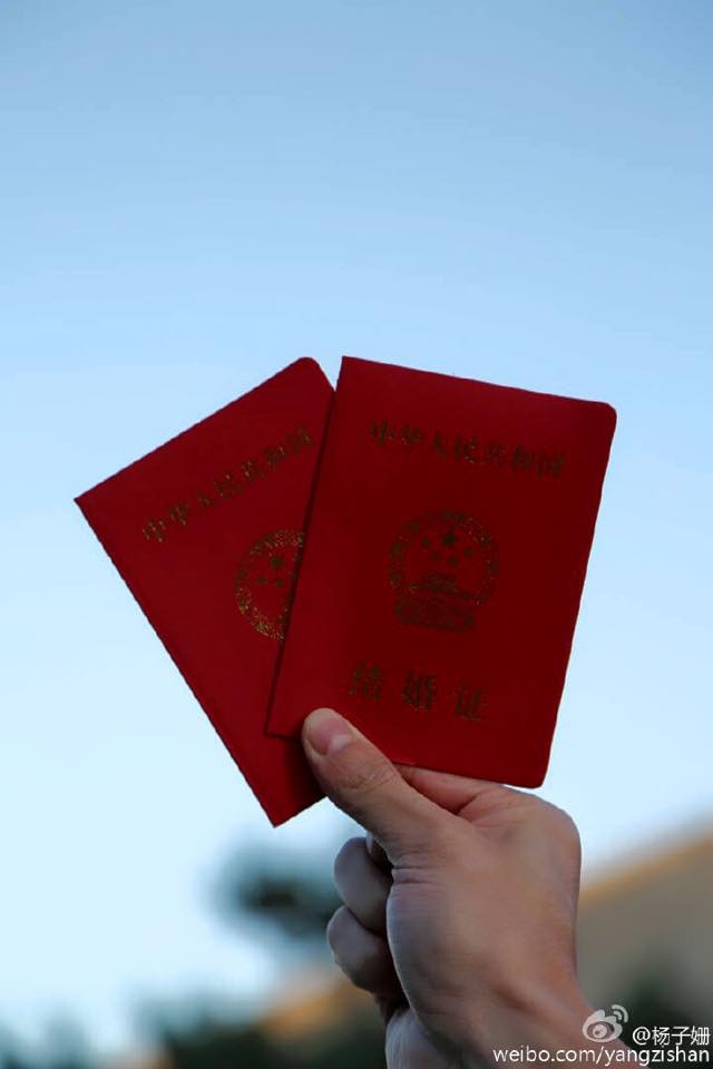 Cặp đôi đã hoàn thành thủ tục đăng ký kết hôn tháng trước.