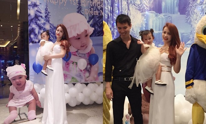 Huyền Baby hạnh phúc bên chồng và con gái.