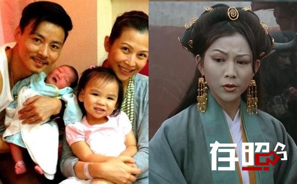 Thái Thiếu Phân bên gia đình nhỏ (trái) và trong phim.