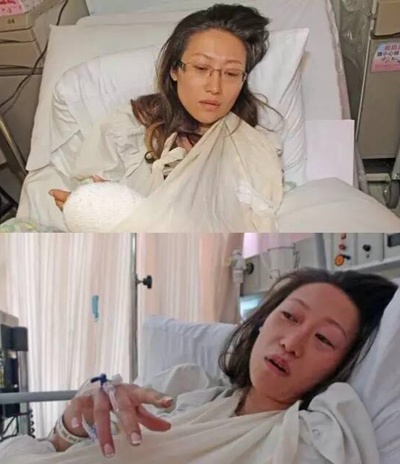 Ngô Thục Di trong viện khi trả lời phỏng vấn.