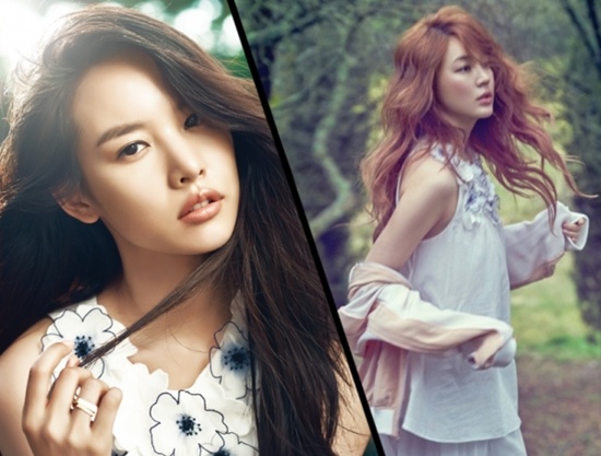 Chiếc áo với chất liệu làm từ lụa cùng những bông hoa đính cườm kết trên thân áo của thương hiệu Vanessa Bruno rất phù hợp với hai cô nàng nữ tính Yoon Eun Hye và Jo  Yoon Hee. 