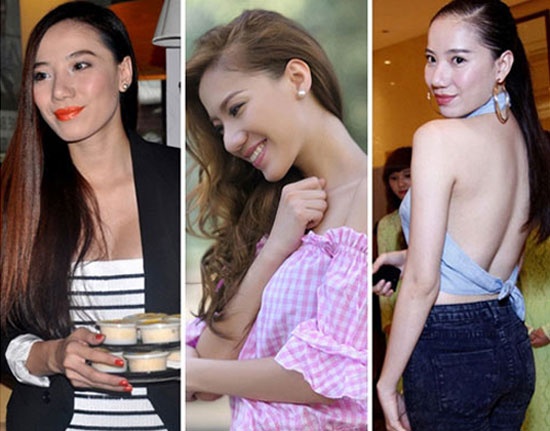 Chung Thục Quyên rất nỗ lực ăn vận gợi cảm, trang điểm kĩ càng nhưng cũng chẳng thể che dấu được chiếc cằm to, sống mũi lớn như con trai.