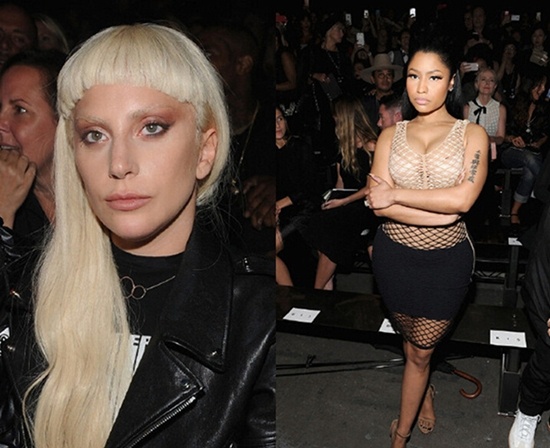 Lady Gaga và Nicki Minaj trong trang phục của Alexander Wang tại lễ kỷ niệm 10 năm làm việc trong ngành thời trang của nhà thiết kế 32 tuổi này