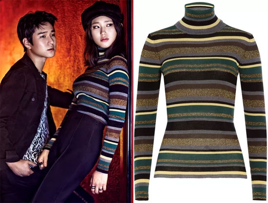 Chiếc áo len cổ lọ kẻ sọc hiệu Emilio Pucci trị giá <abbr class=