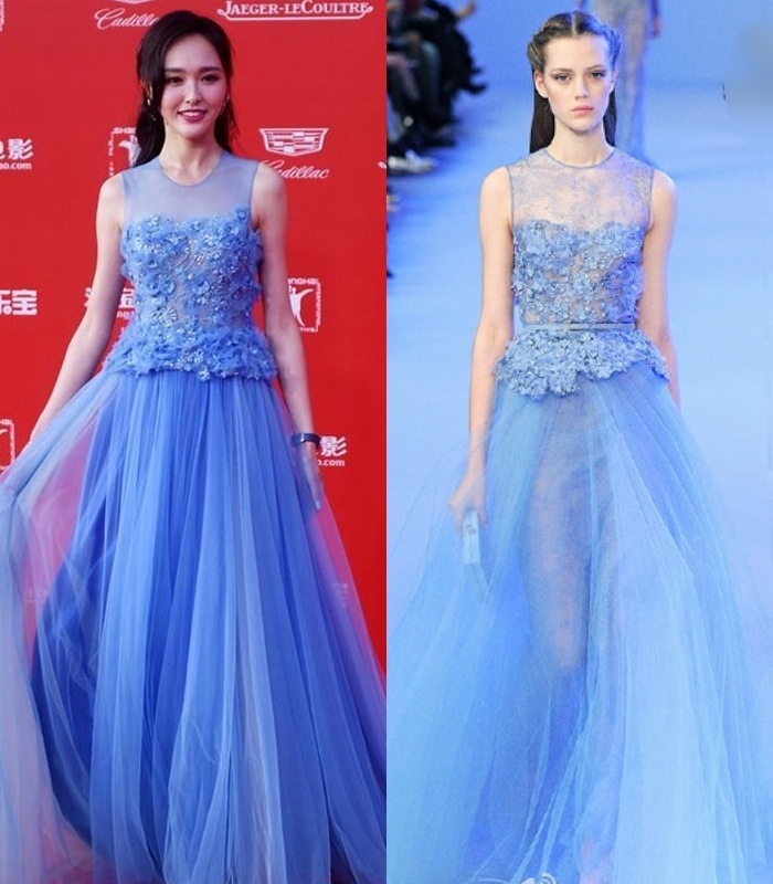 Đường Yên khi có mặt tại trên thảm đỏ LHP Quốc tế Thượng Hải 2015 đã thu hút sự chú ý bởi sự điệu đà với váy xanh gán mác Elie Saab. Tuy nhiên sau đó, cô bị chỉ trích bởi chính đại diện của Elie Saab tại Trung Quốc. Nhà phân phối thương hiệu nổi tiếng cho biết váy của Đường Yên chỉ là váy nhái.