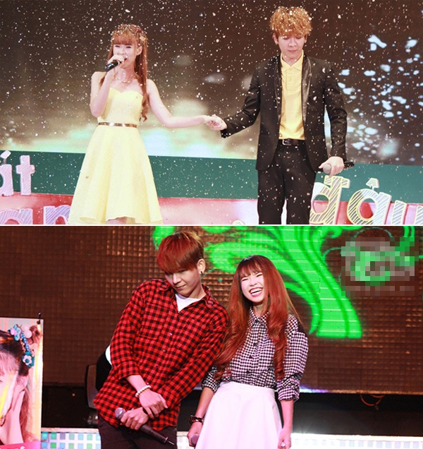 Gần 2 năm nay, Khởi My và Kelvin Huy Khánh – cựu thành viên La Thăng bị nghi có tình cảm khi liên tục có những khoảnh khắc thân mật. Không chỉ thể hiện ở hành động, cách ăn mặc từ sân khấu đến đời thường của 2 ca sĩ cũng có nhiều điểm tương đồng trong phong cách, màu sắc và họa tiết. 