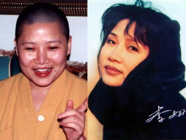 Lý Na sau khi quy y và hình ảnh trước đó.