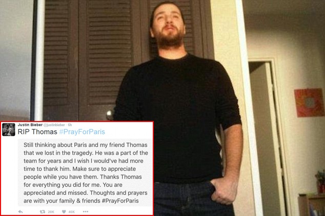 Justin chia sẻ nỗi buồn vì sự ra đi của người bạn cộng sự Thomas Ayad.