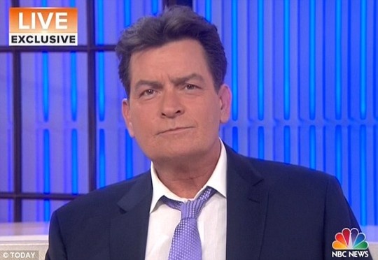 Charlie Sheen xuất hiện trên sóng Today Show ngày 17/11.