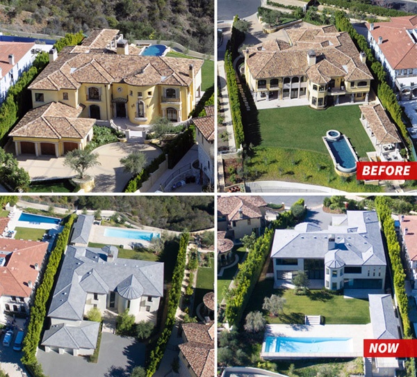 Căn biệt thự trước và sau khi được Kim tu sửa.