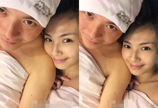 Chồng Lưu Đào khoe ảnh hạnh phúc bên vợ.