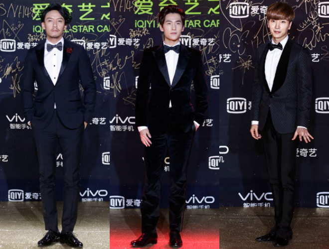 Tài tử Trương Chấn, Dương Dương và Leeteuk (Super Junior) cùng tề tựu trên thảm đỏ.