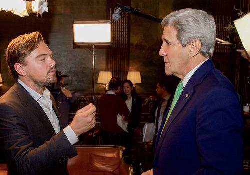 Leonardo DiCaprio va ngoai truong My ban ve bien doi khi hau hinh anh