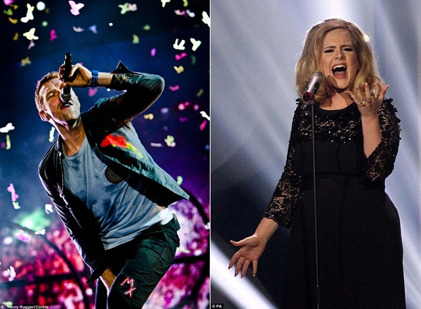 Coldplay không thể đánh bại sức hút album của Adele.