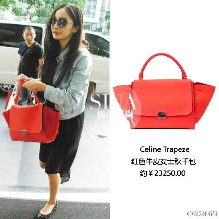 Dương Mich dạo phố với chiếc túi Celine Trapeze có giá 23.240 NDT (tương đương 90 triệu đồng).