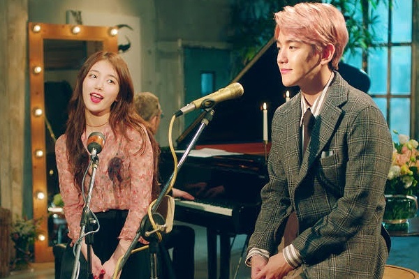 Suzy ket doi thanh vien EXO trong MV moi hinh anh