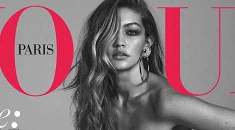 Gigi Hadid tao bao tren Vogue Phap hinh anh