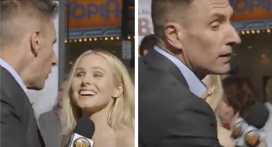 Kristen Bell tát phóng viên trên thảm đỏ ảnh 2 Kristen Bell tat phong vien tren tham do anh 2