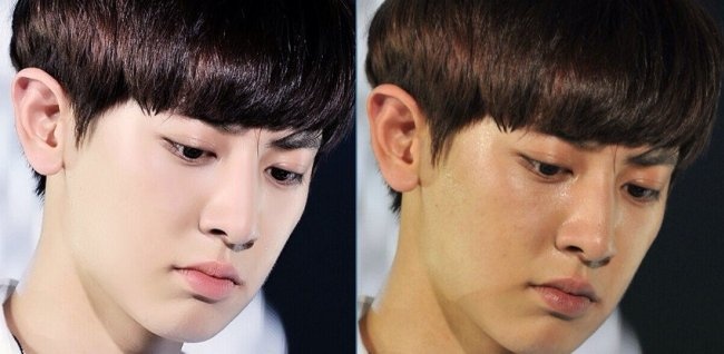 Nhan sắc sao Kpop trước và sau khi dùng photoshop ảnh 4 Nhan sac sao Kpop truoc va sau khi dung photoshop anh 4