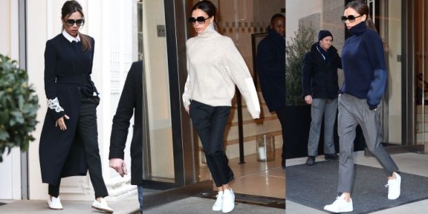 Victoria Beckham gây hiệu ứng thời trang vì đi giày sneaker ảnh 2 Victoria Beckham gay hieu ung thoi trang vi di giay sneaker anh 2