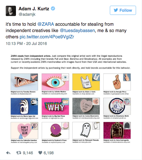 Zara bị tố đạo nhái ý tưởng từ chuyên viên đồ hoạ ảnh 2 Zara bi to dao nhai y tuong tu chuyen vien do hoa anh 2