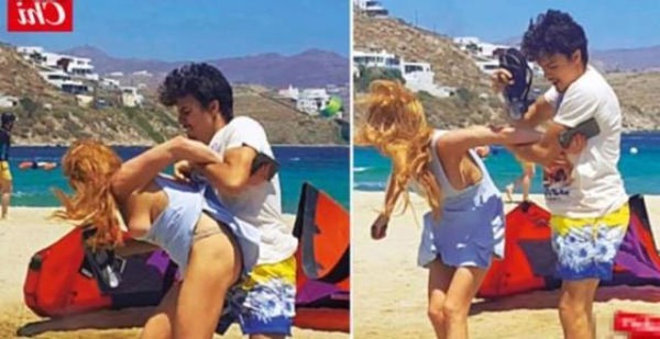 Lindsay Lohan bi nguoi yeu bao hanh giua chon dong nguoi hinh anh