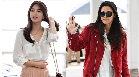Jun Ji Hyun va Suzy do thoi trang sanh dieu o san bay hinh anh