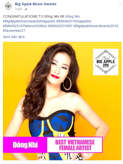 Dong Nhi va Son Tung gianh giai BAMA 2016 anh 1