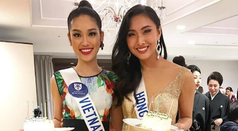 Phuong Linh duoc BTC Hoa hau Quoc te 2016 mung sinh nhat hinh anh
