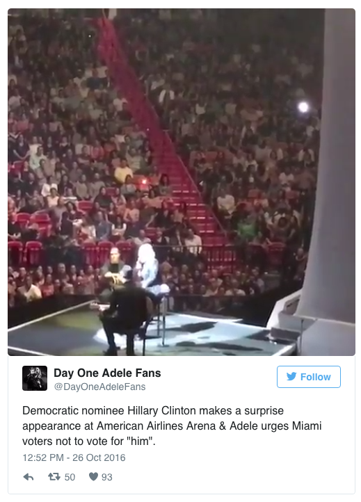 Hillary Clinton đến buổi diễn của Adele ảnh 2 Hillary Clinton den buoi dien cua Adele anh 2