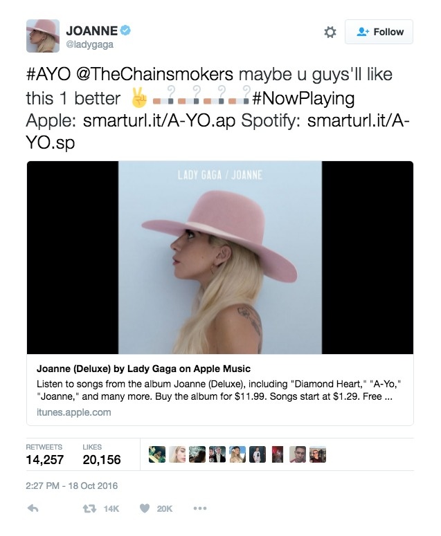 Lady Gaga bi da deu,  The Chainsmokers xin loi Lady Gaga anh 2