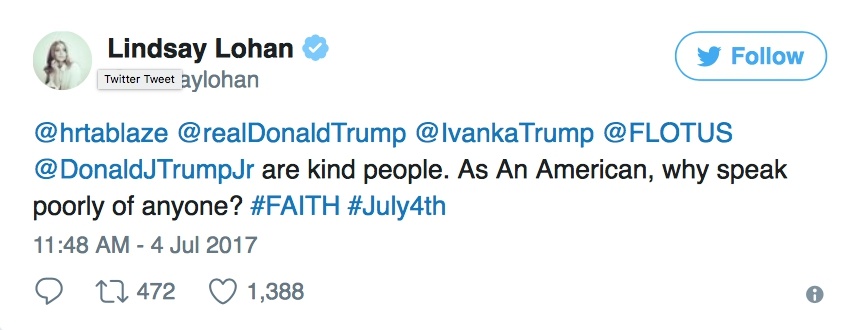 Lindsay Lohan, Mean Girls, bênh vực Donald Trump ảnh 1 Lindsay Lohan, Mean Girls, benh vuc Donald Trump anh 1