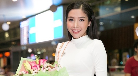 A hau Khanh Phuong len duong sang Ba Lan thi Hoa hau Sieu quoc gia hinh anh