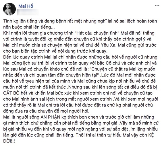 Mai Hồ chia tay Trấn Thành ảnh 2 Mai Ho chia tay Tran Thanh anh 2