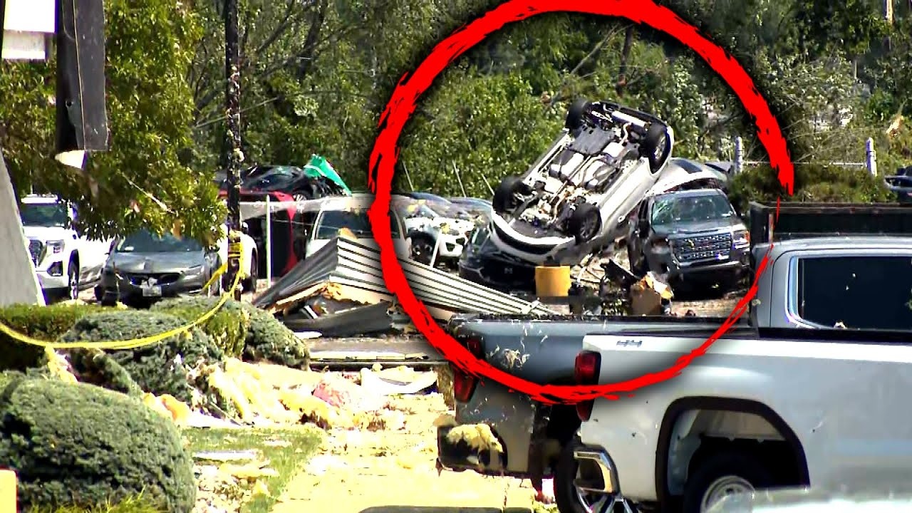 Loc xoay can quet dai ly oto khien nhieu nguoi chay tan loan hinh anh