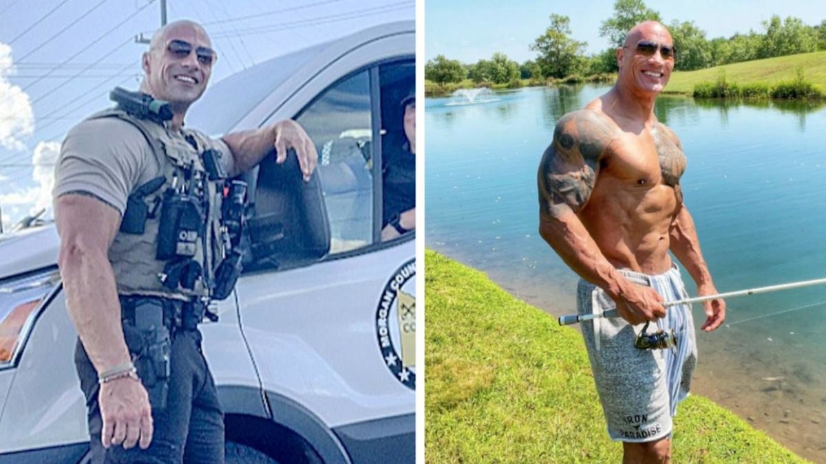 Nam canh sat co ngoai hinh giong het dien vien The Rock hinh anh