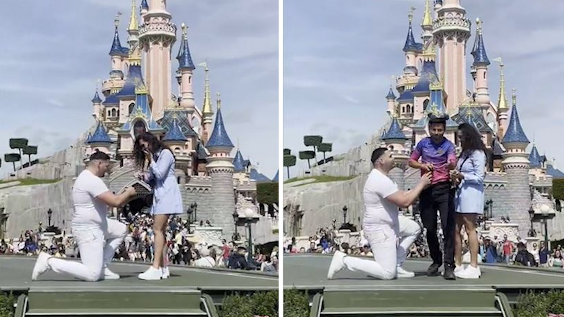 Chang trai bi nhan vien Disneyland giat chiec nhan khi dang cau hon hinh anh