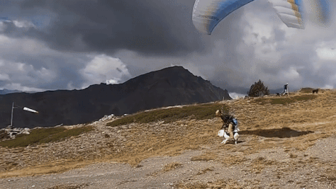 Chu cho choi nhay du tren nui Alps hinh anh