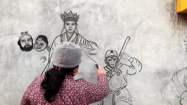 Nghe si ve thay tro Duong Tang bang thanh go chay hinh anh