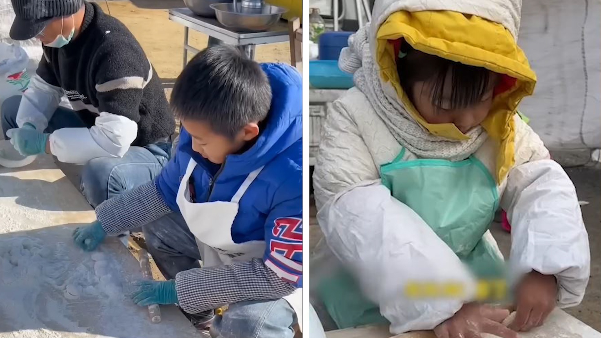 Dua tre thuc day vao nua dem lam banh bao giup bo me hinh anh