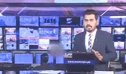 Dong dat gay rung lac truong quay khi MC dang ghi hinh truc tiep hinh anh