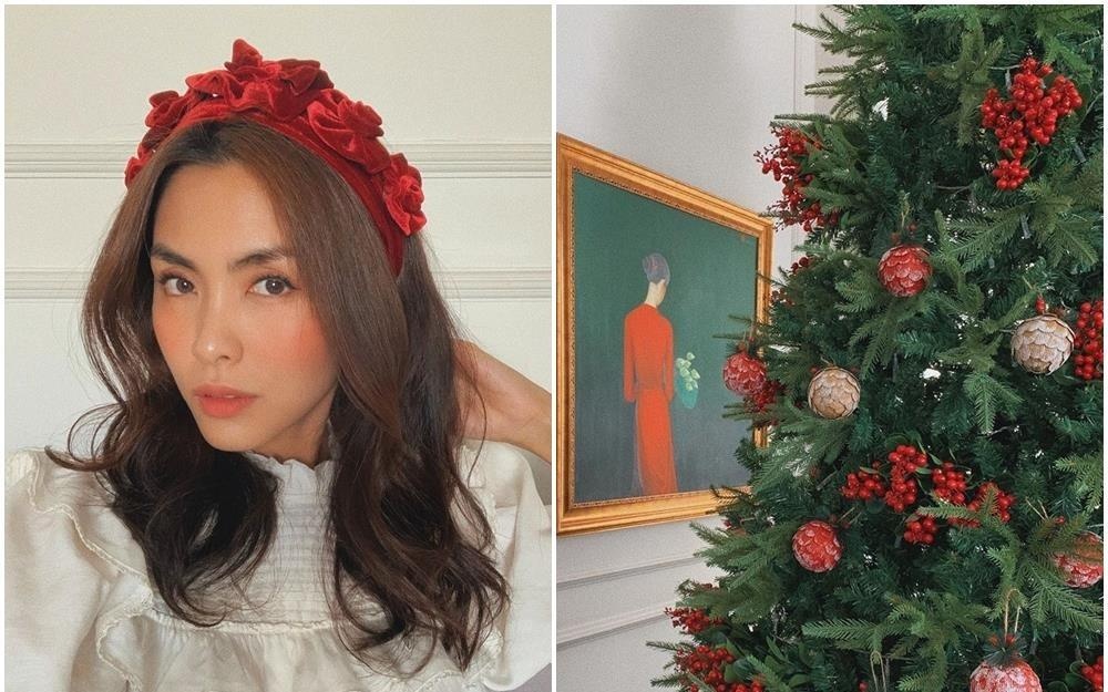 Tang Thanh Ha va dan sao trang hoang nha cua don Giang sinh hinh anh