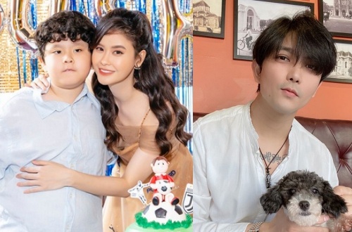 Tim va Truong Quynh Anh ben nhau mung sinh nhat con trai hinh anh