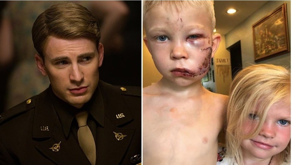 Chris Evans tang khien cho be trai 6 tuoi vua cuu em khoi cho du hinh anh