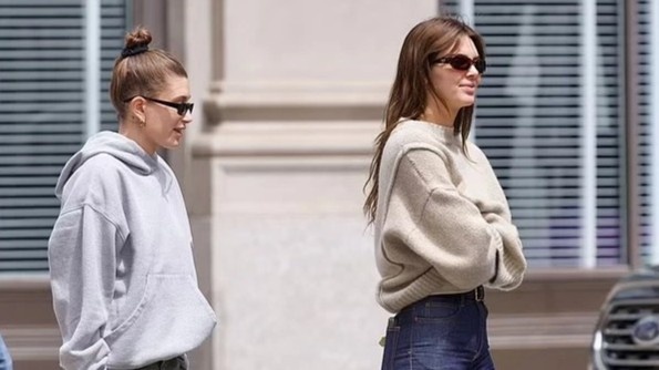 Thoi trang dao pho cua Hailey Bieber, Kendall Jenner sau Met Gala hinh anh