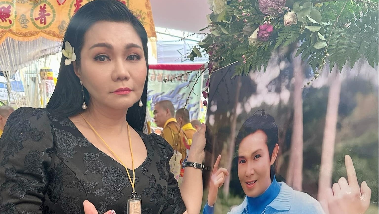 Ngoc Huyen duoc so cuu sau khi ngat tai le tang Vu Linh hinh anh