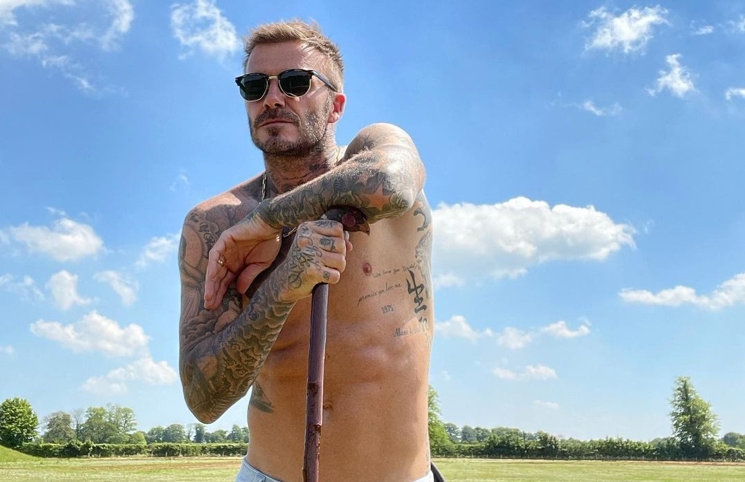 Hinh anh David Beckham nuoi ga, trong rau hinh anh