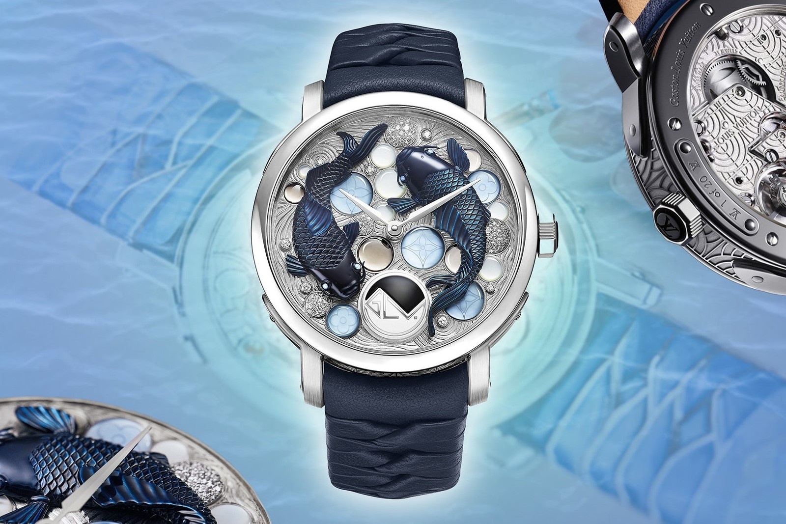 On Wrist: Rong, ran va ca Koi len mat so dong ho xa xi gioi han hinh anh
