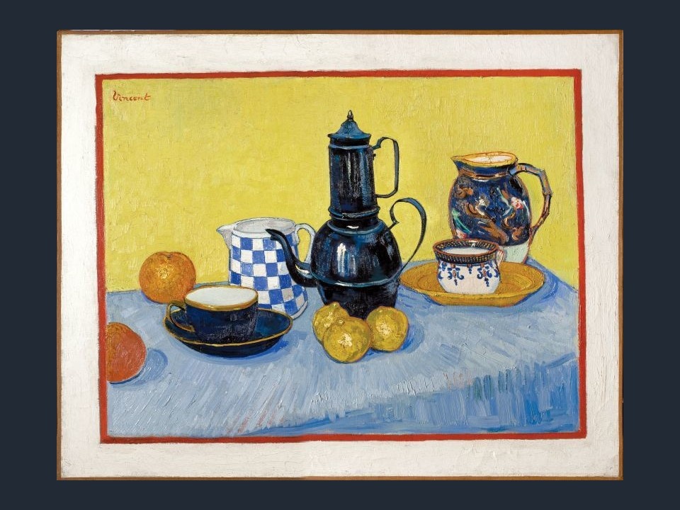 Still life with Coffee Pot, Vincent Van Gogh, Yellow House,  ca phe anh 1