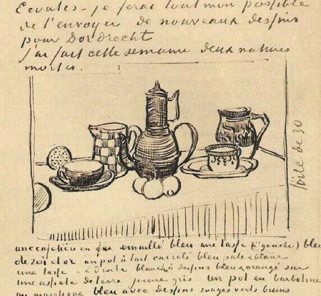 Still life with Coffee Pot, Vincent Van Gogh, Yellow House,  ca phe anh 2